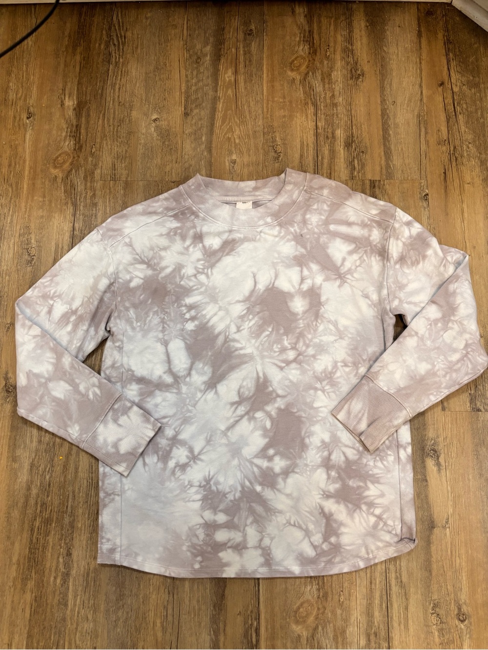 All in Motion Womens Tie-Dye Crewneck Sweatshirt Mauve White Gray Small